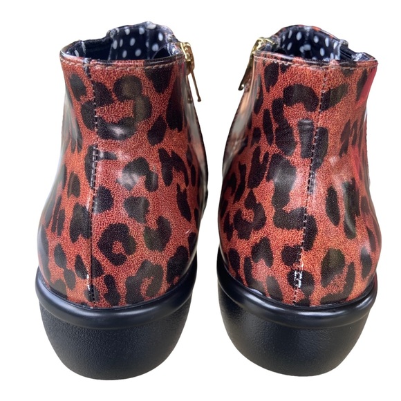 Alegria Boots Ankle Climatease Leopard Print Brown and Black Rainboot Size 37 - Picture 8 of 12